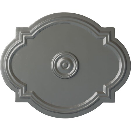 Ekena Millwork Waltz Ceiling Medallion (Fits Canopies up to 4 1/2"), Hand-Painted Silver, 21 1/4"W x 17 3/8"H x 1"P CM21WASLS